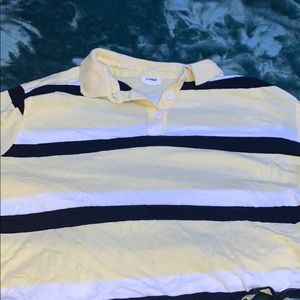 striped cropped button up